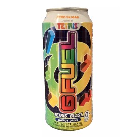 G Fuel BB 8/2025 GFUEL TETRIS BLAST ZERO SUGAR ZERO CALORIE ENERGY DRINK 16 OZ NEW FULL