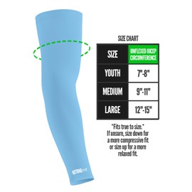 Nxtrnd Air-TEK Arm Sleeves, Breathable Football Arm Sleeves, Compression Arm Sleeves for Men, Sold as a Pair (Large, Columbia Blue)