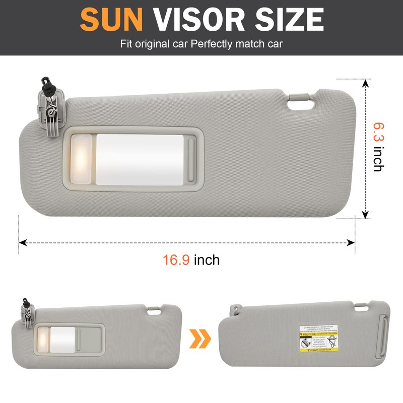 TadaMark Left Driver Side Sun Visor Fit for Mazda CX-9