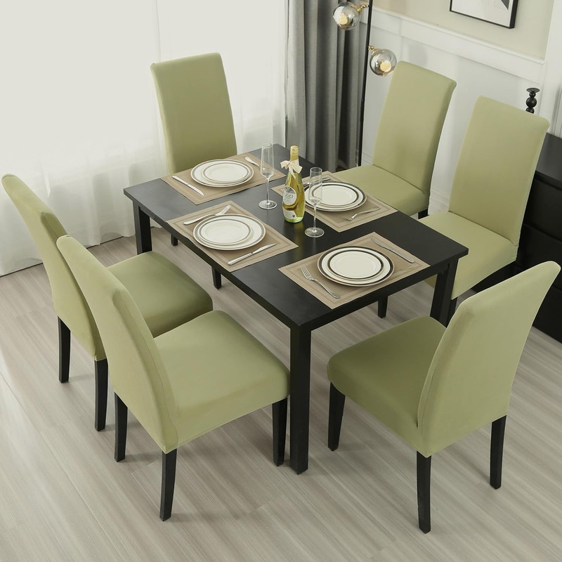 Keyroal Dining Room Chair Covers Set of 4, Stretch Solid