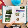 Navy Peony Exotic Jamaica Travel Stickers (28pcs)-Hand-Illustrated, Jamaican, Caribbean-Themed Vacation