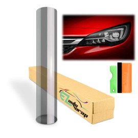 EZAUTO WRAP Free Tool Kit 12"x24" (1FT x 2FT) Glossy Light Black Smoke Headlight Taillight Fog Light Side Marker Vinyl Tint Film Self Adhesive