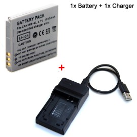 Unbranded Battery / Charger For Canon PowerShot SD30 SD40 SD200 SD300 SD400 Digital ELPH - 1x Battery with Charger