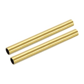 QUARKZMAN Brass Pipe 10 mm AD 1 mm Wall Thickness 10 cm Length Round Piping Hoses for Industry DIY Projects Pack of 2