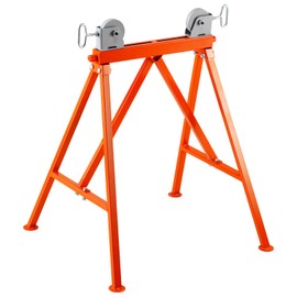 Happybuy Pipe Stand with Roller Head, 2500lbs Load Capacity for 2-36" Pipes, 45# Steel