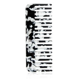 ALLY-MAGIC Wide Tooth Comb Large Hair Detangling Comb No Handle Detangler Combs for Curly Wet Dry Thick Curly Wavy Hair Y4-FXFS (Black-white)