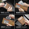 GSOIAX Men's Slim Wallet Leather Carbon Fiber RFID Blocking Simple