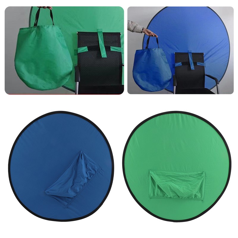 Blue Green 2 in 1 Background Screen Collapsible Portable Chromakey
