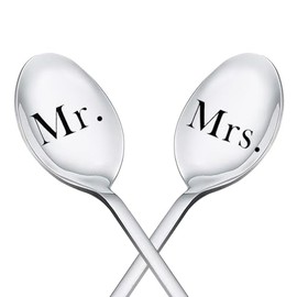 Mr and Mrs Spoon for Husband and Wife Anniversary Day Gifts for Him Boyfriend Birthday Gift from Girlfriend Christmas Gifts for Women Engagement Gifts for Couples Hubby and Wifey Bday Gift Ideas 2PCs