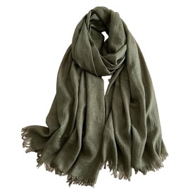KARMA.DIEM Basic Scarf for Women - Trendy Colours - Stylish Unisex Accessory, Olive Green