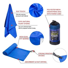 Microfiber Travel Towel with Mesh Bag, Quick Drying, Super Absorbent, Light Weight Size, Perfect for Travel, Beach, Hiking, Gym, Running, Pool, Bath, Yoga, Backpacking (Blue)