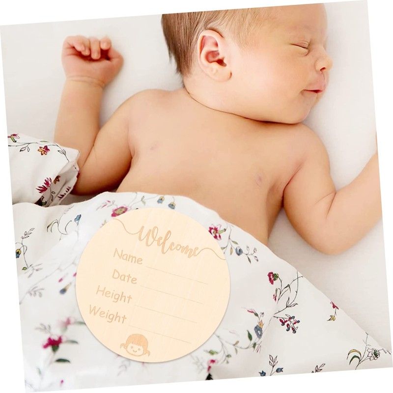 SUPVOX 3pcs Milestone Cards Set Wooden Growth Recording Signs for