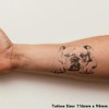'Bulldog Laying Down Front View' Temporary Tattoo - Water Resistant,