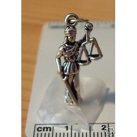 Wholesale Charms Sterling Silver 3D 25x13mm Lady Justice Scales Law Lawyer Charm Jewelry Making Supply, Pendant, Charms, Bracelet, DIY Crafting