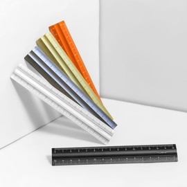 Delhi Nusign Aluminum Straight Ruler Portable Double Sided Ruler 15cm Orange / 누사인 알루미늄 직자 휴대용 양면 눈금자 15cm 오렌지