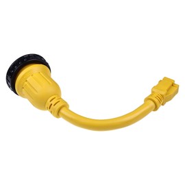 ZTUOAUMA 30A 1FT Heavy-Duty Pigtail Shore Power Dogbone Adapter Power Cord 691975 Compatible with Male L5-30P to 5-15R Female Twist Lock L5-30 Plug to 5-15 Receptacle for RV and Marine
