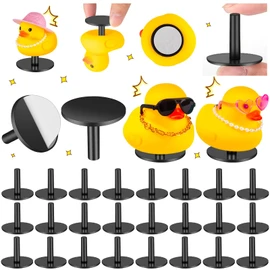 20 tapones de pato, soporte de pato de goma para visualización fija de coche, soporte de pato de goma para los amantes del coche, negro (sin incluir pato de goma)