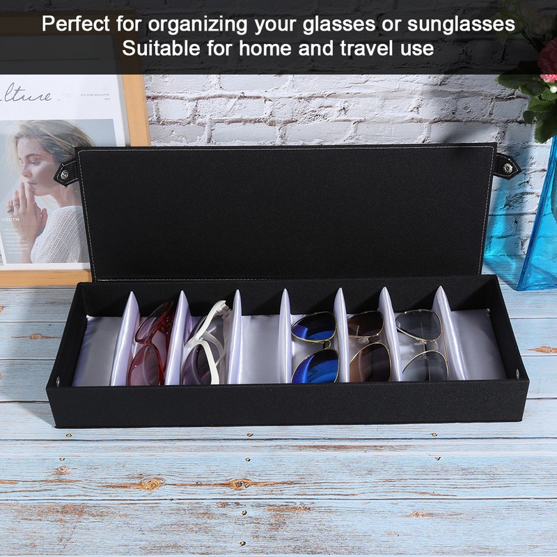 8 Grids Portable Glasses Display Case Travel Sunglasses Storage Case