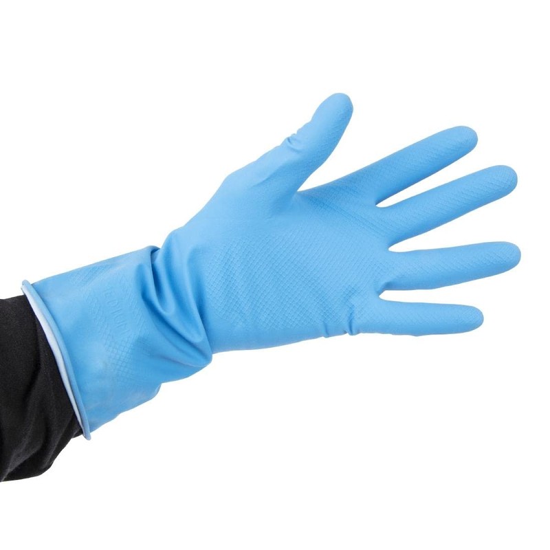 Latex Household Gloves Blue Large ideal for light industrial and
