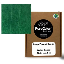 PureColor - Wood Stain and Finishes - Eco-Friendly, Vivid Colors, Deep Pigment, Ready to Use, Water-Based, Low VOC, No Odor, & Easy Clean-Up. Quart, Deep Forest Green