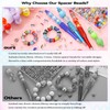 290PCS 6 Styles Rondelle Spacer Beads for Jewelry Making,6mm,8mm,10mm,11mm,12mm Rhinestone