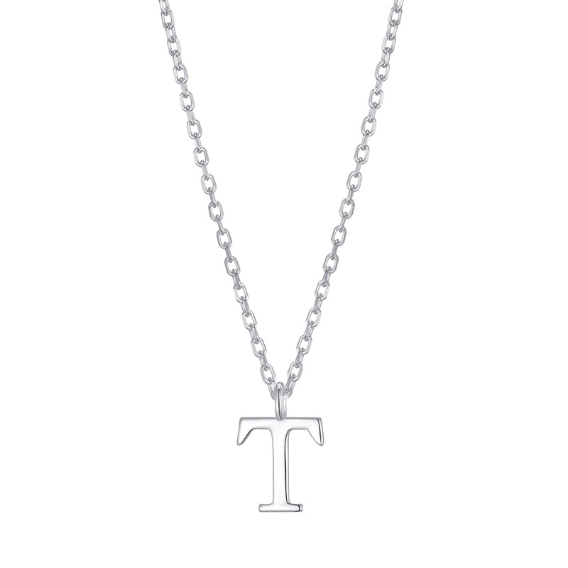 Philip Jones Sterling Silver Initial T Necklace