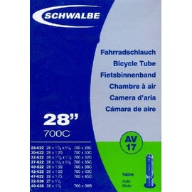 SCHWALBE AV17 Inner Tube with Schrader Valve ~~28 "37–622 MM (28 x 1 3 / 8 x 1 5 / 8 inches (28 x 1.4 Inches)