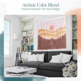 Ductra Macrame Wall Hanging Wall Decor Tie-Dye Tapestry Living Home Room Modern Home Wall Art Decor 57" W x 41" L