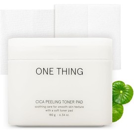 ONE THING CICA Peeling Toner Pad 6.34 Oz, 65 Pads | Vegan Soothing Calming Exfoliating Purifying Hydrating Facial Cotton Toner Pads for All, Sensitive Skin, Pore Blackhead Care | Korean Skincare