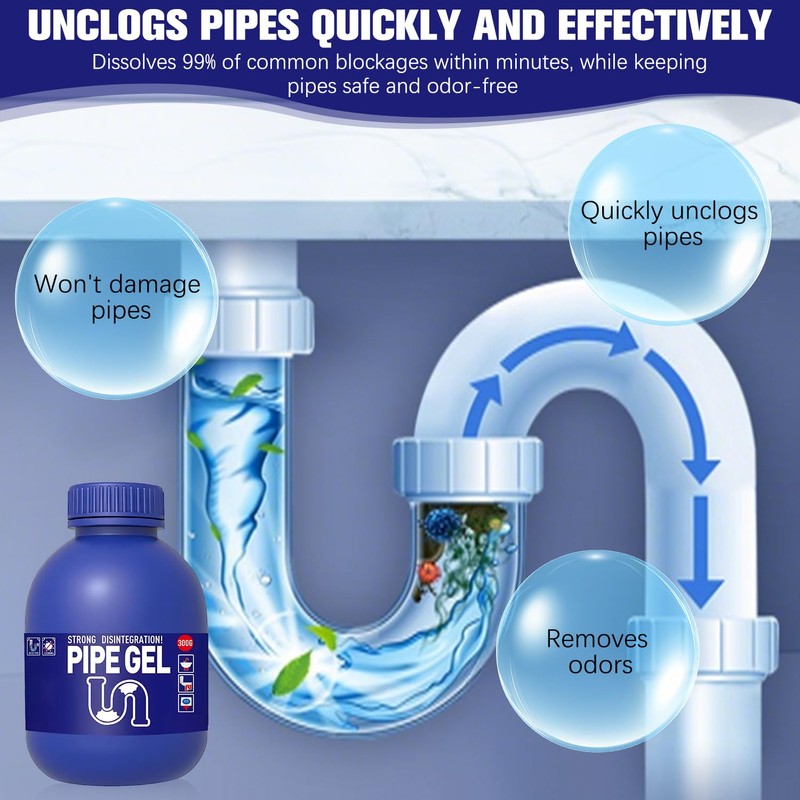 Pipe Bobo Drain Cleaner 10.6OZ, Professional-Grade Drain Clog Remover for