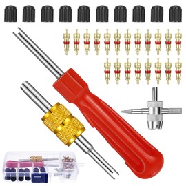 SOSPIRO Tyre Valve Remover Valve Repair with Double and Single Head Valve Core Valve Key Car Valve Tool Box for Car Motorcycle Bicycle