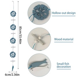 TenaLucy Maritime Decoration for Hanging Made of Wood, Maritime Decorative Pendant Spring Window Decoration Hanging Crafts Scallop Pendant Decoration Sun Catcher for Home Window (Round Flower)