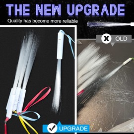 Jecery White Fiber Optic Wands Glow Sticks LED Light up Wedding Wand with 3 Light Modes Long Flashing Sparklers for Birthday Wedding Bridal Shower Glow in the Dark Party Favors Supplies (144 Pieces)