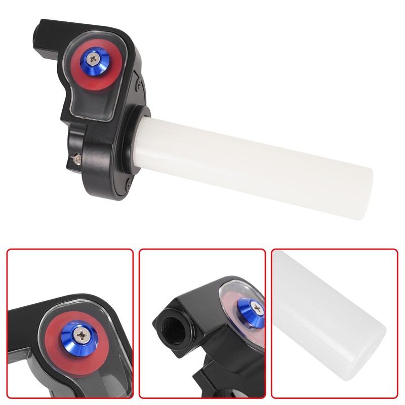 JIAYAN 7/8" Motorcycle Visual Twist Throttle Grip Kit with Transparent