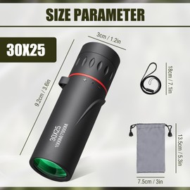 Jognee Monocular Telescope 30 x 25 Monocular for Adults and Children, Mini Portable Waterproof Telescope Zoom Monocular for Bird Watching, Hunting, Theatre, Opera