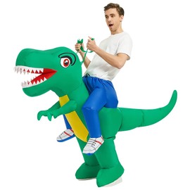 RHYTHMARTS Inflatable Green Dinosaur Costume Dinosaur Costumes Adult Inflatable Dinosaur Costume for Adults, Green