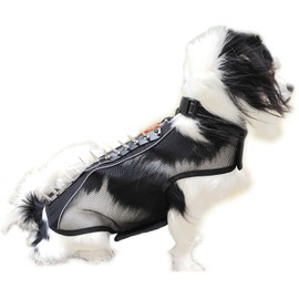 Spike Dog Vest Mesh Dog Harness Summer Reflective Dog Jacket with Spikes Waterproof Dog Coat Spike Dog Harness Pet Dog Protection Cool Spike Jacket Vest for Small Medium Large Dogs Black Medium