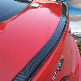 DuDuZui Car Rear Spoiler, 1.5 m / 4.9 ft Universal Car Rubber Strip Bar Carbon Fibre Spoiler Tailfin Tail Fin Rear Wing Tailgate Hatchback for Most Popular Cars