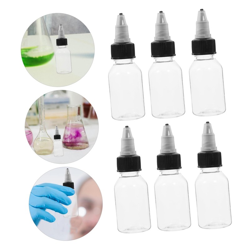 Hohopeti 10pcs Transparent Pet Ink Bottles with Leakproof Portable Sample