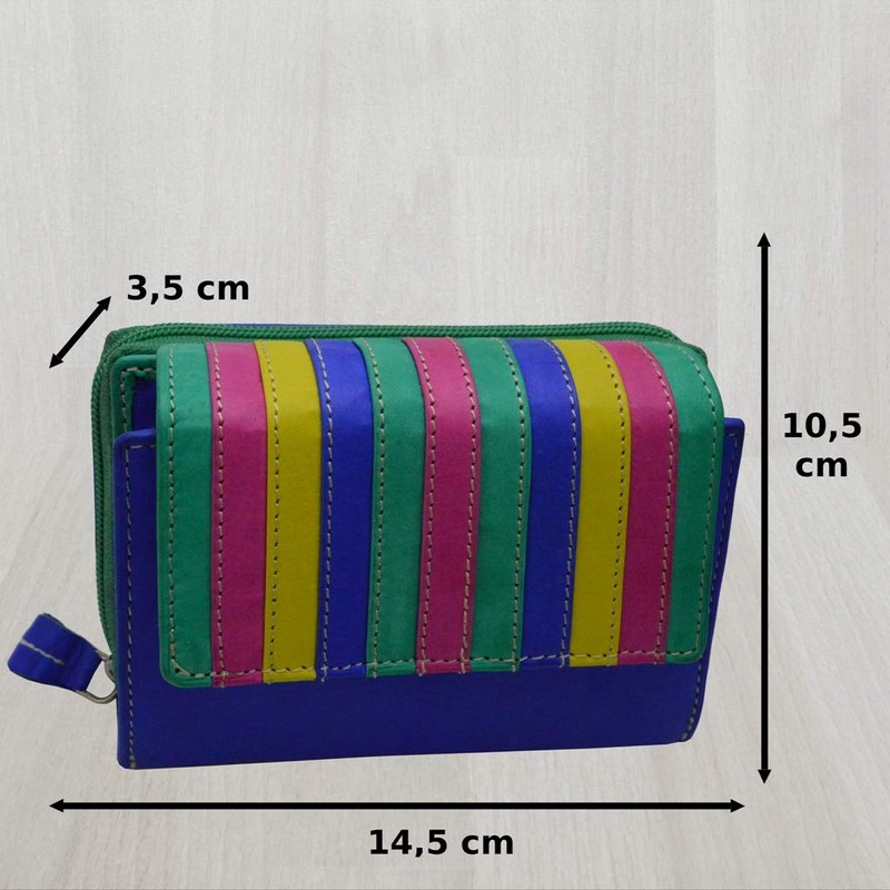 flevado Multi-coloured women's wallet genuine leather bright colourful RFID protection,