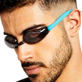 SOUL CAP - Swim Goggles | DURACK | Dark Lens | UV-Protection & Anti-fog Lens | Quick-release Buckle & 4 Sizes of Nosepiece | Glare Protection | No Leaking | Clear Vision