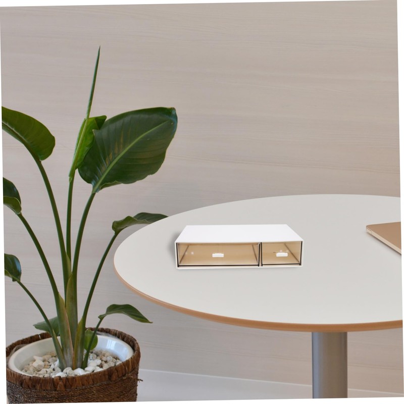 jojofuny Stackable Drawer Storage Box 2-Drawer Desktop Organizer for Stationery