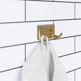 Design House 533307 Millbridge Double Robe Hook, Polished Brass, One Size