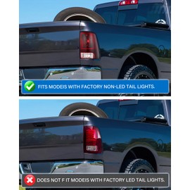 Nilight Nilight Taillight Assembly Compatible with 2009 2010 2011 2012 2013 2014 2015 2016 2017 2018 Dodge Ram 1500 2500 3500 2019 2020 2021 Classic Rear Lamp OE Style Passenger Side Dark Red