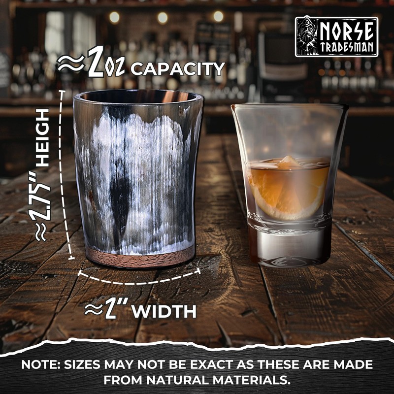 Norse Tradesman Ox-Horn Shot Glass Set (5) - 2 oz