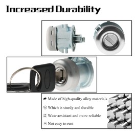 KPALAG 1 Pair of Door Lock Cylinder with Keys Set Compatible with Ford F150 F250 F350 F450 F550 Super Duty Excursion Explorer Freestar,Replace＃:7C3Z1521990A,7C3Z-1521990-A