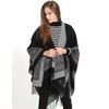 Superora Damen Poncho Cape Umhängetuch Stola Strick-Pullover Karierte Deckenschal Sweatshirt