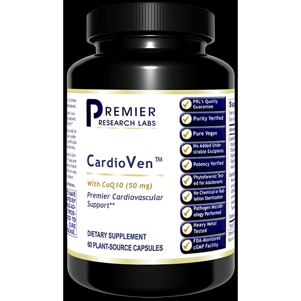 PR Labs - Premier CardioVen - Cardiovascular Support - 60 Plant-Source Capsules