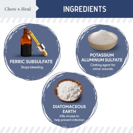 Chew + Heal Labs Styptic Powder for Dogs & Cats - 1.5 oz - Quick Stop Bleeding for Dogs Nails & Minor Cuts - Blood Clotting Powder & Bleed Stop Formula