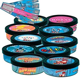 Self-Seal Cali Tin Can with Ring Lid and Labels, Side Stickers, Pressitin Stickers, Tin Tuna Can - No Tools Needed - 100ml/3.5g-20 Sets